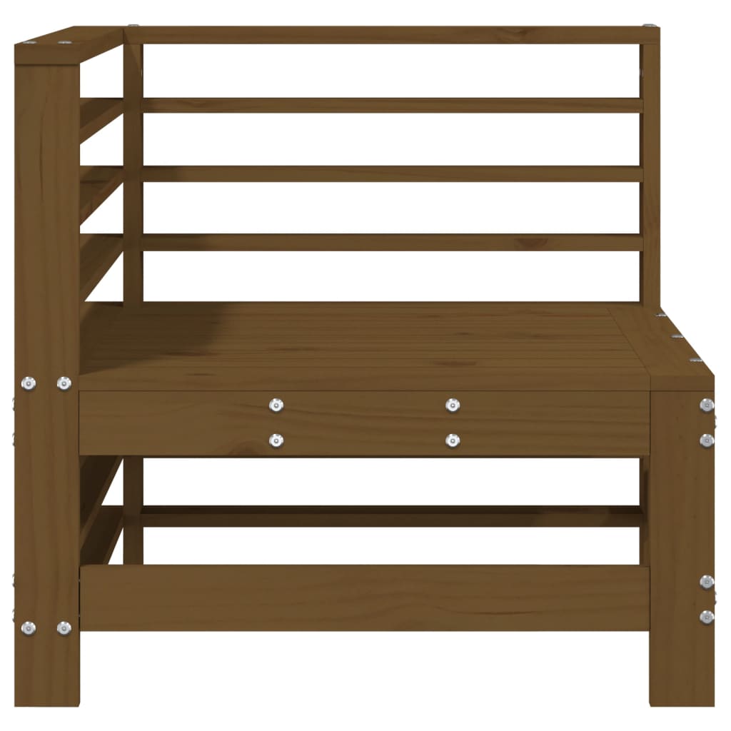 Divano Angolare da Giardino Marrone Ambra Legno Massello Pino