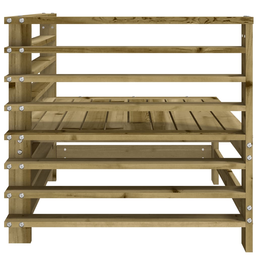Divano Angolare da Giardino in Legno di Pino Impregnato
