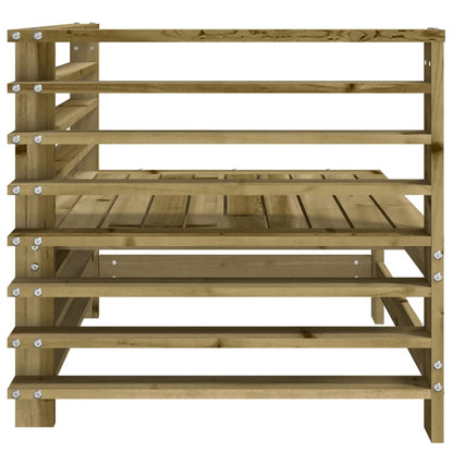 Divano Angolare da Giardino in Legno di Pino Impregnato
