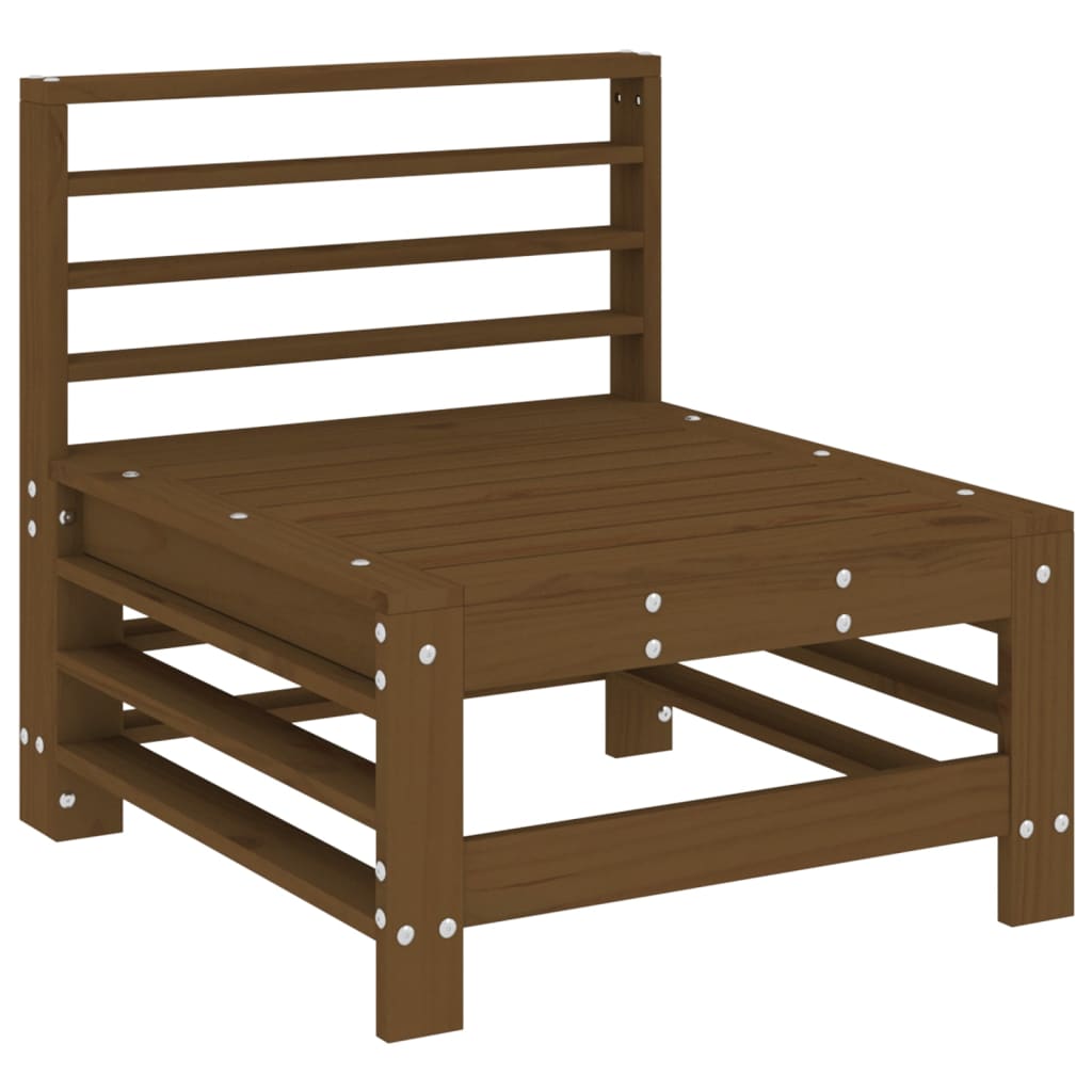 Divano Centrale da Giardino Marrone Ambra Legno Massello Pino