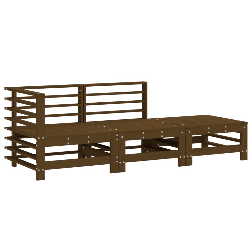 Set Salotto da Giardino 3 pz Ambra in Legno Massello di Pino