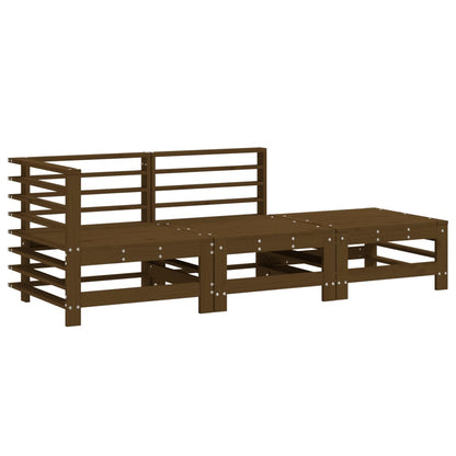Set Salotto da Giardino 3 pz Ambra in Legno Massello di Pino