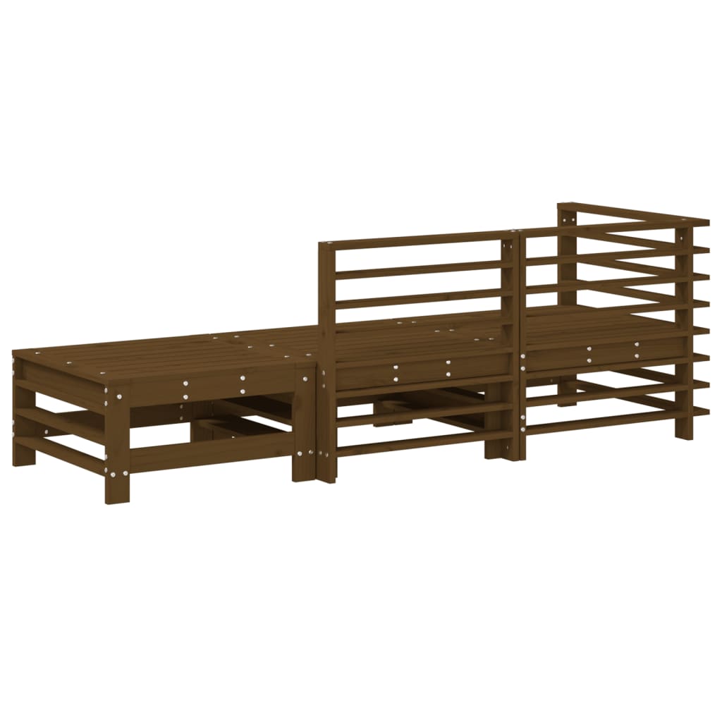 Set Salotto da Giardino 3 pz Ambra in Legno Massello di Pino
