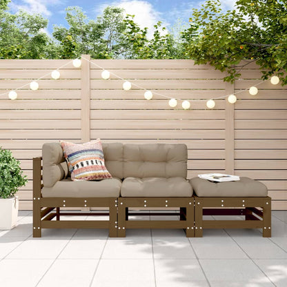 Set Salotto da Giardino 3 pz Ambra in Legno Massello di Pino