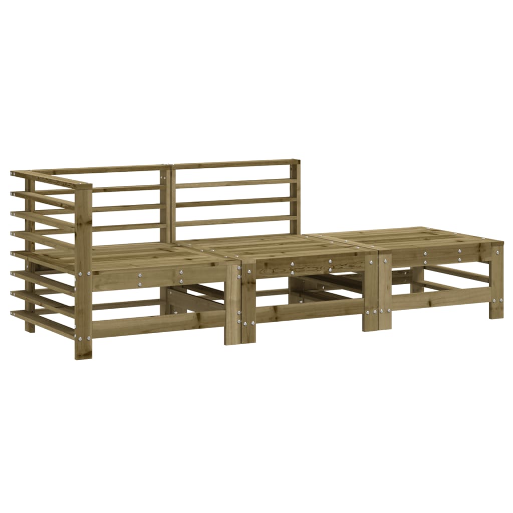 Set Salotto da Giardino 3 pz in Legno Impregnato di Pino