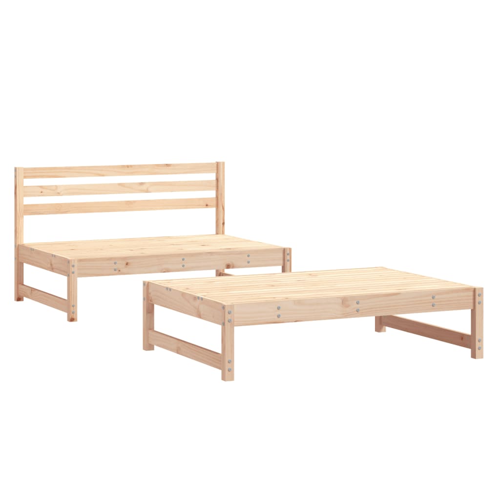 Set Salotto da Giardino 2 pz in Legno Massello di Pino
