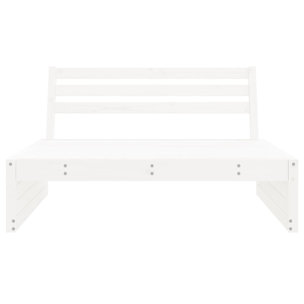Divano Centrale Giardino Bianco 120x80cm Legno Massello Pino