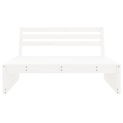 Divano Centrale Giardino Bianco 120x80cm Legno Massello Pino