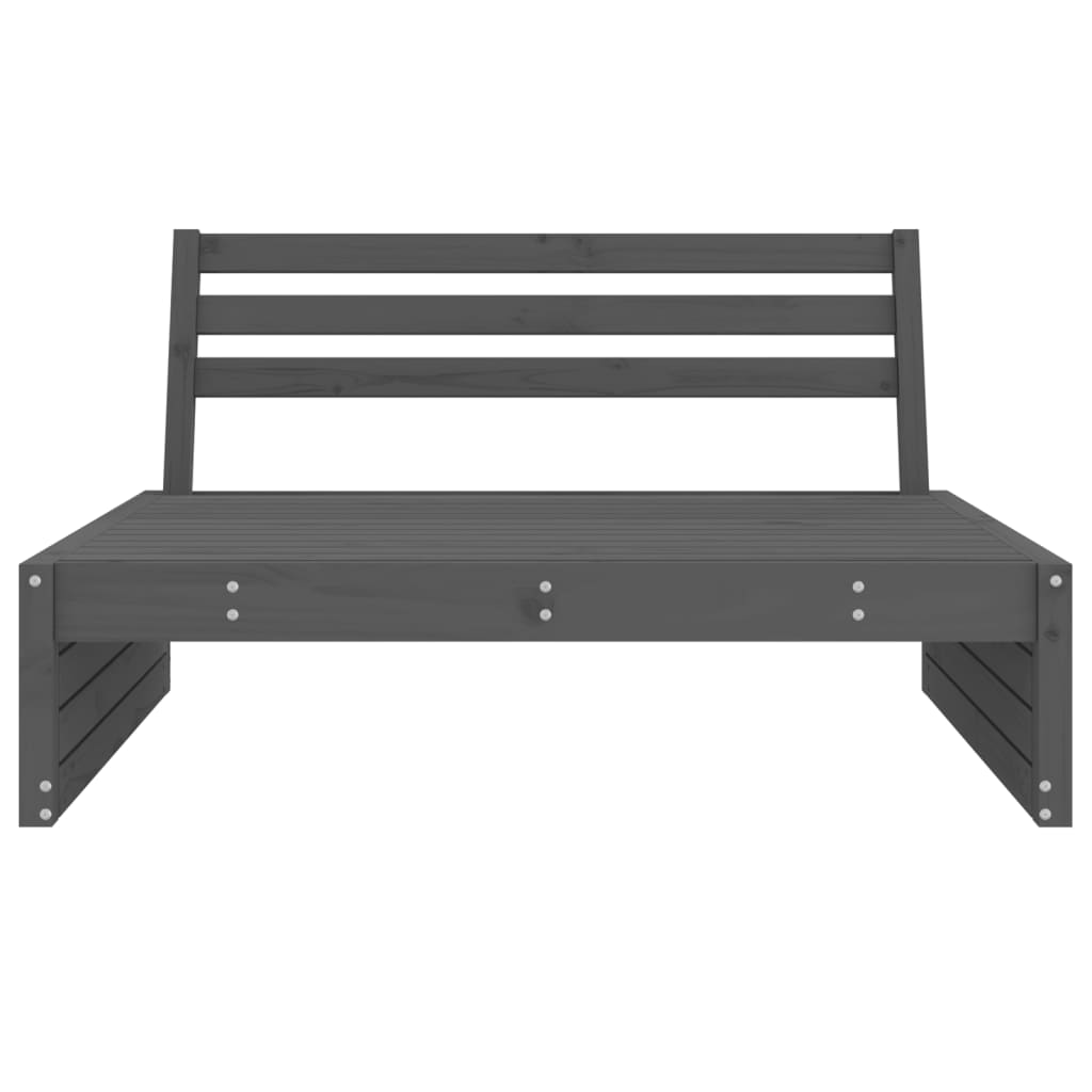 Divano Centrale Giardino Grigio 120x80cm Legno Massello Pino