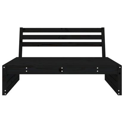 Divano Centrale Giardino Nero 120x80cm Legno Massello Pino