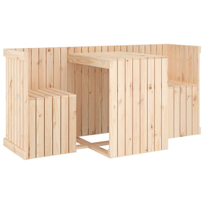 Set da Balcone a 2 Posti in Legno Massello di Pino