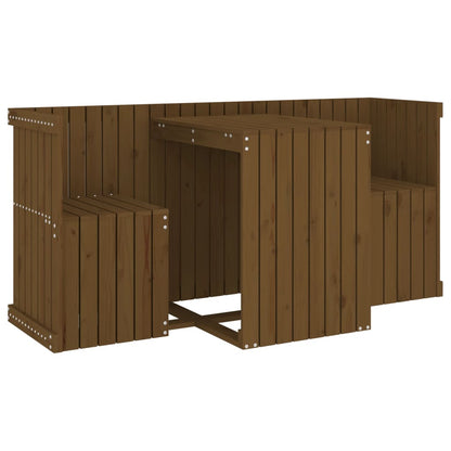 Set da Balcone a 2 Posti Ambra in Legno Massello di Pino
