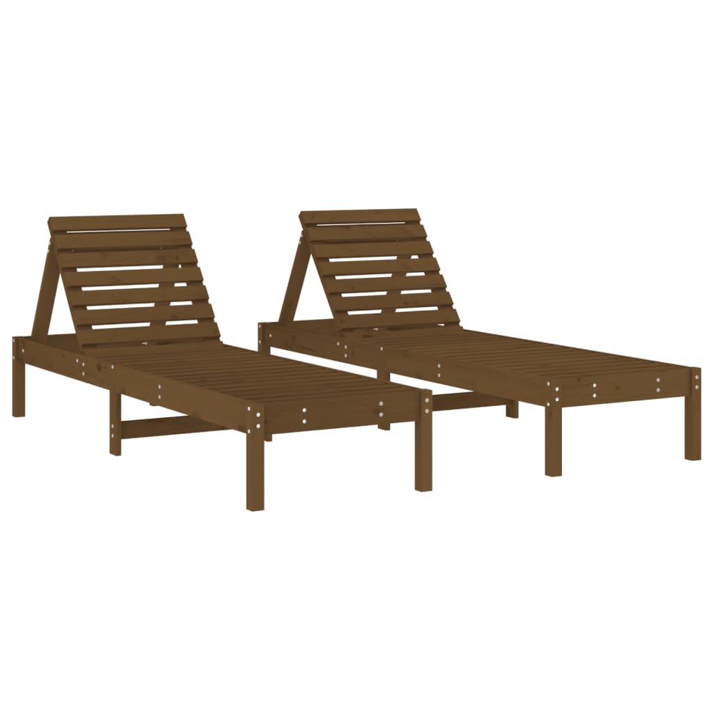 Lettini Prendisole 2pz Ambra 199,5x60x74 cm Legno Massello Pino