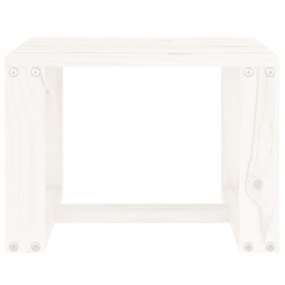Tavolino da Giardino Bianco 40x38x28,5 cm Legno Massello Pino
