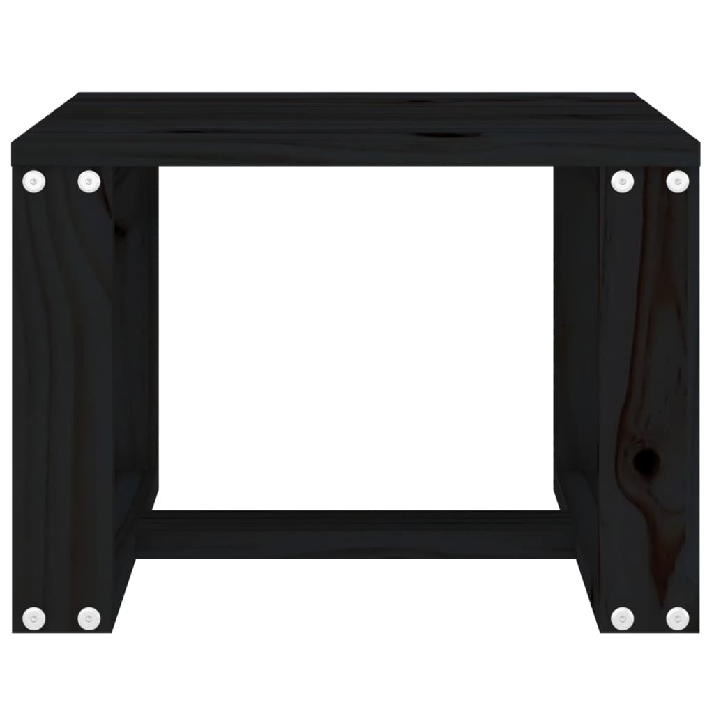 Tavolino da Giardino Nero 40x38x28,5 cm Legno Massello Pino