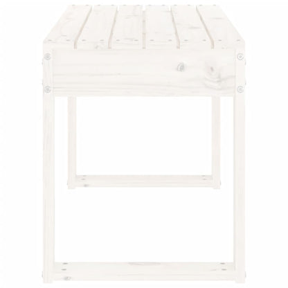 Panca da Giardino Bianca 80x38x45 cm Legno Massello di Pino