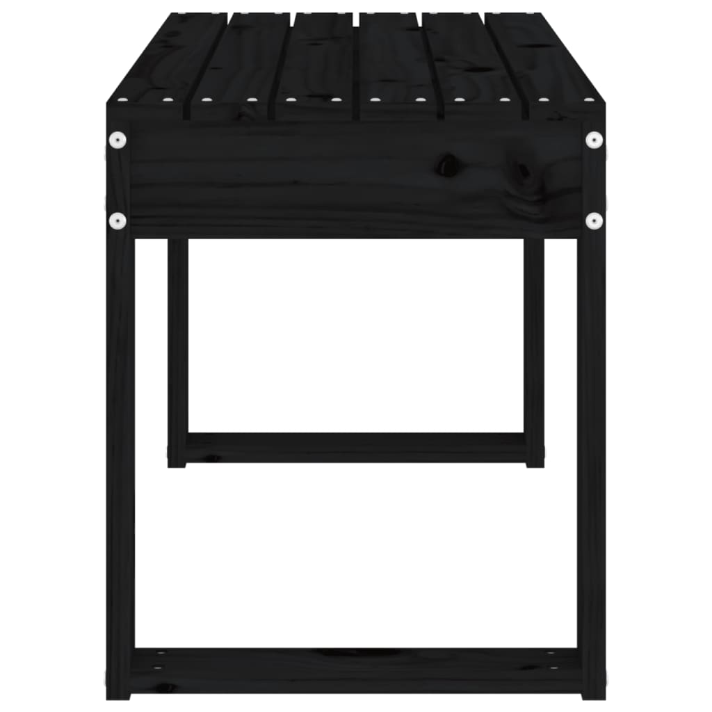 Panca da Giardino Nera 80x38x45 cm in Legno Massello di Pino