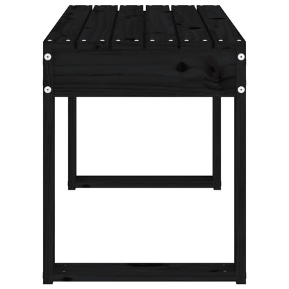 Panca da Giardino Nera 80x38x45 cm in Legno Massello di Pino