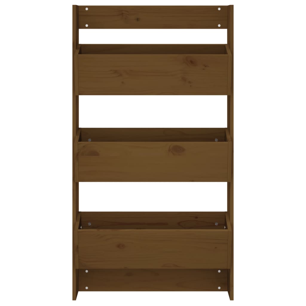 Fioriera Muro 3Ripiani Ambra 60x18,5x110cm Legno Massello Pino