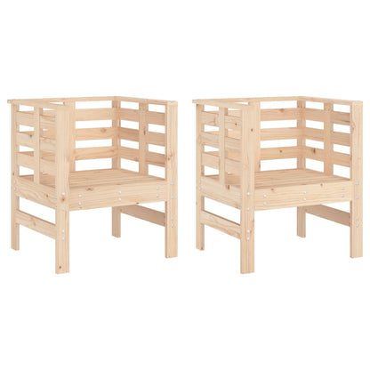 Sedie da Giardino 2pz 61,5x53x71 cm in Legno Massello di Pino