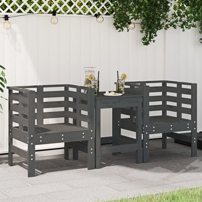 Sedie da Giardino 2pz Grigie 61,5x53x71cm Legno Massello Pino