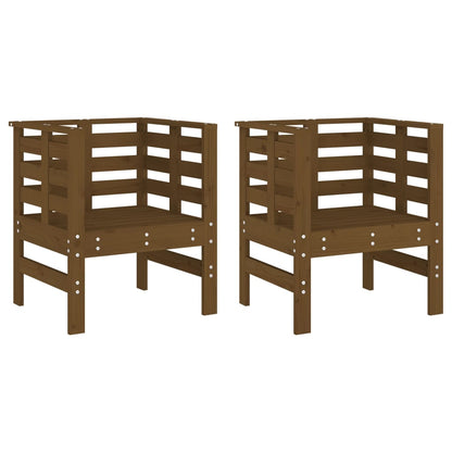 Sedie da Giardino 2pz Ambra 61,5x53x71cm Legno Massello di Pino
