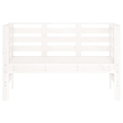 Panca da Giardino Bianca 111,5x53x71 cm Legno Massello di Pino