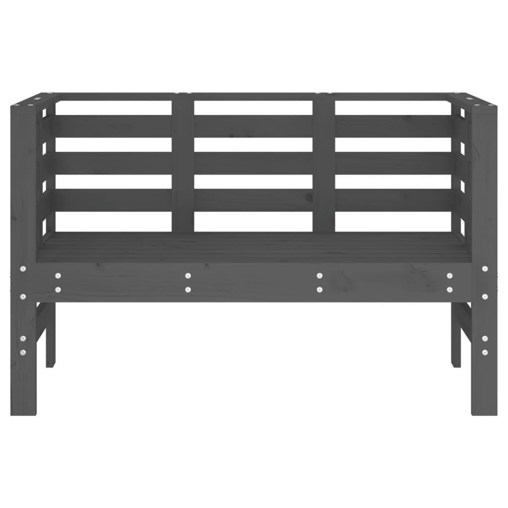 Panca da Giardino Grigia 111,5x53x71 cm Legno Massello di Pino