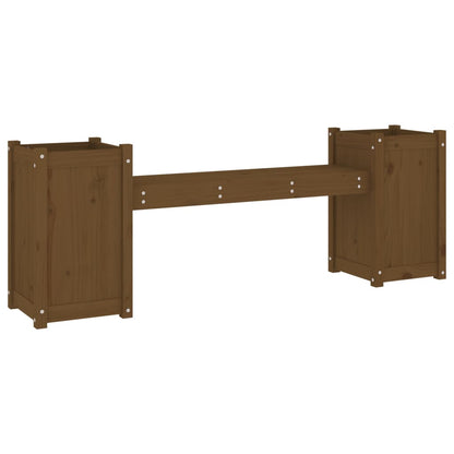 Panchina Fioriera Marrone Ambra 180x36x63cm Legno Massello Pino
