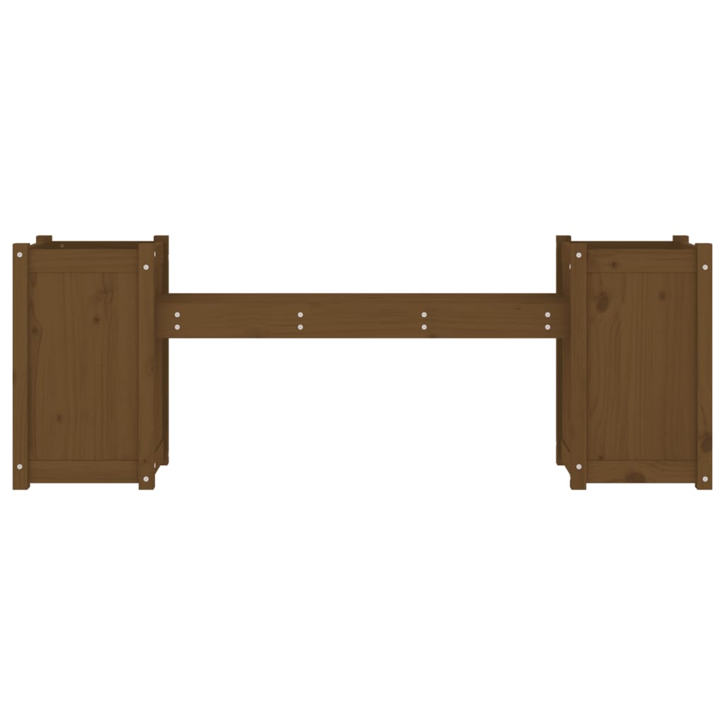 Panchina Fioriera Marrone Ambra 180x36x63cm Legno Massello Pino