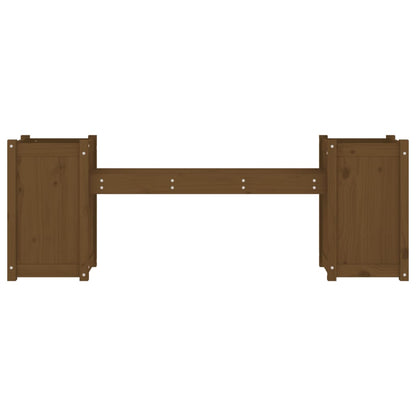 Panchina Fioriera Marrone Ambra 180x36x63cm Legno Massello Pino