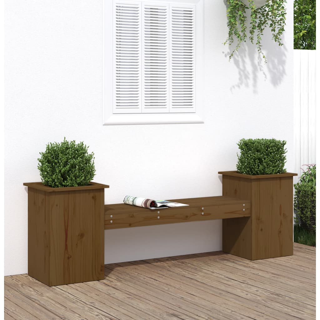 Panchina Fioriera Ambra 184,5x39,5x56,5 cm Legno Massello Pino