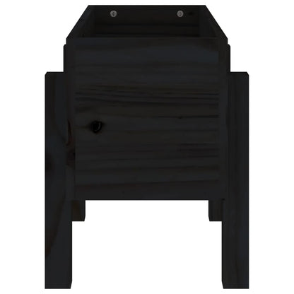 Fioriera da Giardino Nera 62x30x38 cm Legno Massello di Pino