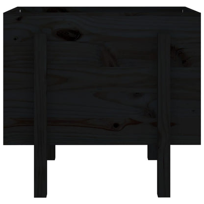 Fioriera da Giardino Nera 62x50x57 cm in Legno Massello di Pino