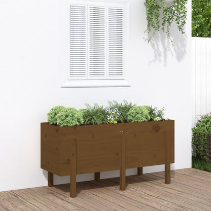 Fioriera Rialzata da Giardino Ambra 121x50x57 cm Massello Pino
