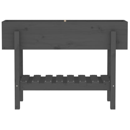Fioriera Rialzata da Giardino Grigia 101x30x69 cm Massello Pino