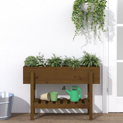 Fioriera Rialzata da Giardino Ambra 101x30x69 cm Massello Pino