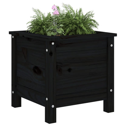 Fioriera da Giardino Nera 40x40x39 cm Legno Massello di Pino