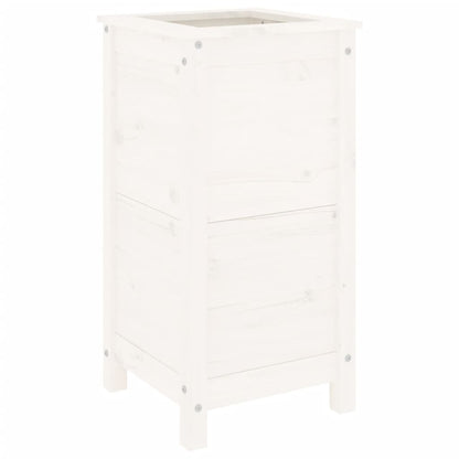 Fioriera da Giardino Bianca 40x40x78 cm Legno Massello di Pino