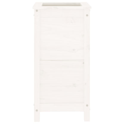 Fioriera da Giardino Bianca 40x40x78 cm Legno Massello di Pino
