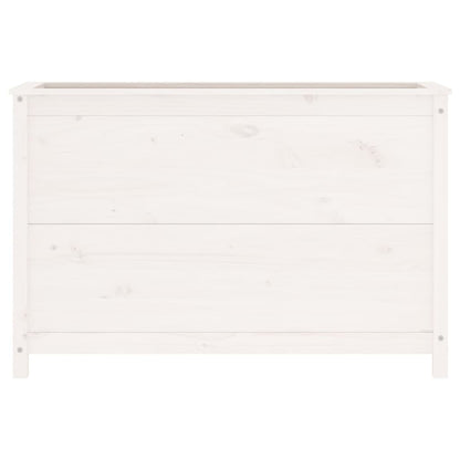 Fioriera Rialzata Giardino Bianca 119,5x40x78 cm Massello Pino