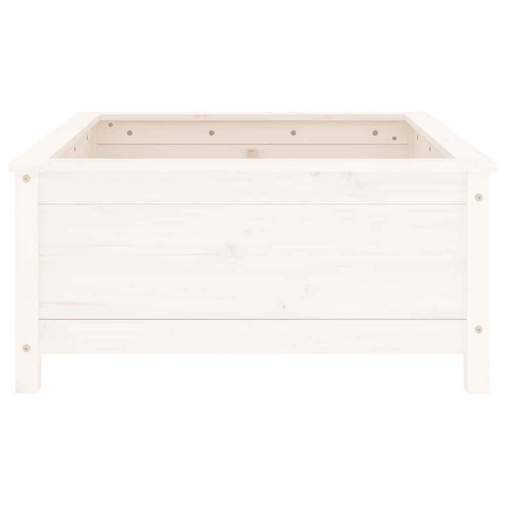 Fioriera da Giardino Bianca 82,5x82,5x39cm Legno Massello Pino