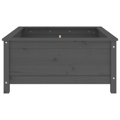 Fioriera da Giardino Grigia 82,5x82,5x39cm Legno Massello Pino