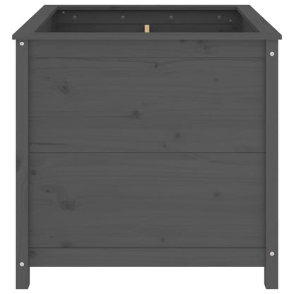 Fioriera da Giardino Grigia 82,5x82,5x78cm Legno Massello Pino