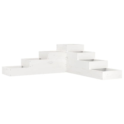 Fioriera Giardino 4 Ripiani Bianca 106x104,5x36cm Massello Pino