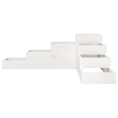 Fioriera Giardino 4 Ripiani Bianca 106x104,5x36cm Massello Pino