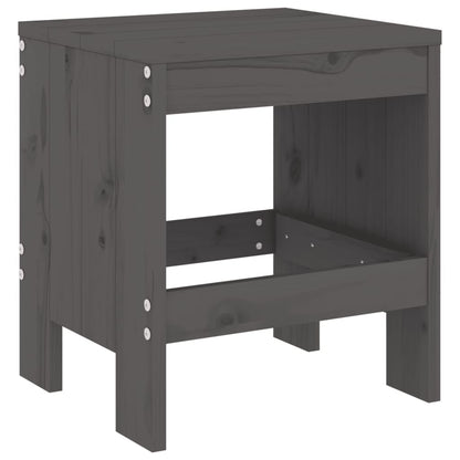 Sgabelli da Giardino 2pz Grigi 40x36x45cm Legno Massello Pino