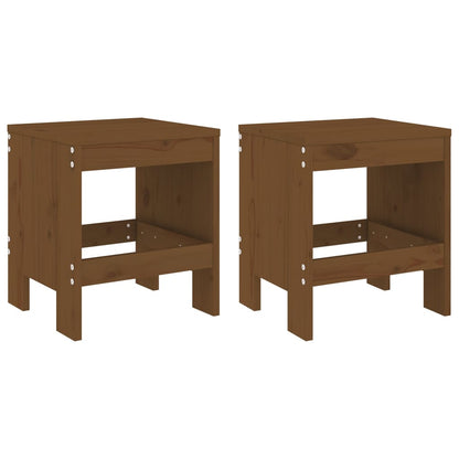 Sgabelli Bar 2 pz Marrone Ambra 40x36x45 cm Legno Massello Pino