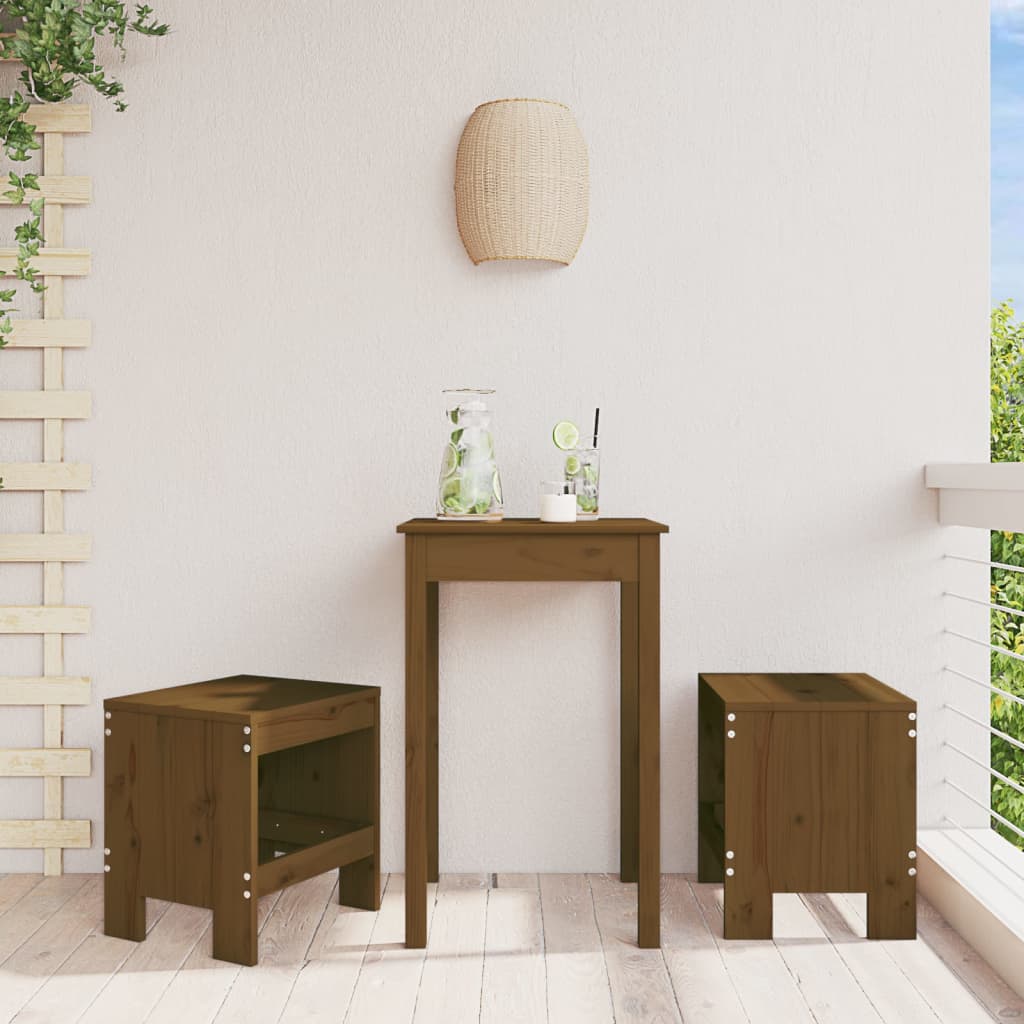 Sgabelli Bar 2 pz Marrone Ambra 40x36x45 cm Legno Massello Pino