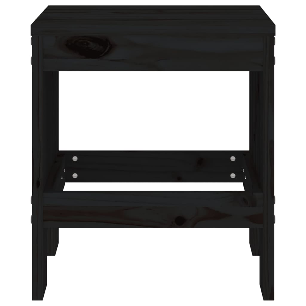 Sgabelli da Giardino 2pz Neri 40x36x45cm Legno Massello di Pino